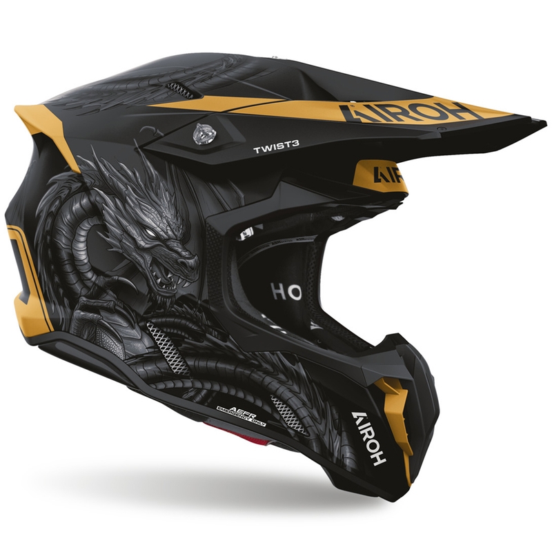 Casco de motocross Airoh Twist 3 Maleficent negro mate-dorado
