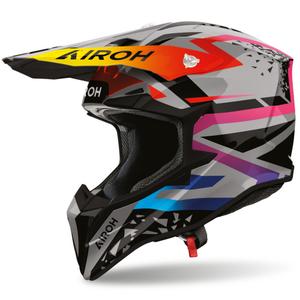 Casco de motocross Airoh Wraaap Karma gris multicolor