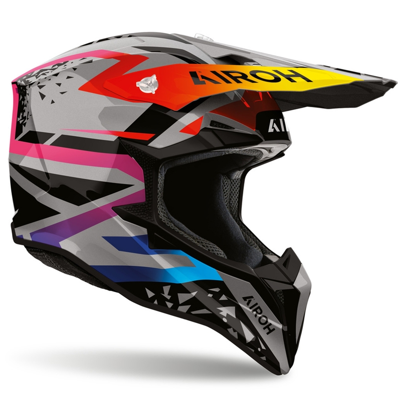 Casco de motocross Airoh Wraaap Karma gris multicolor
