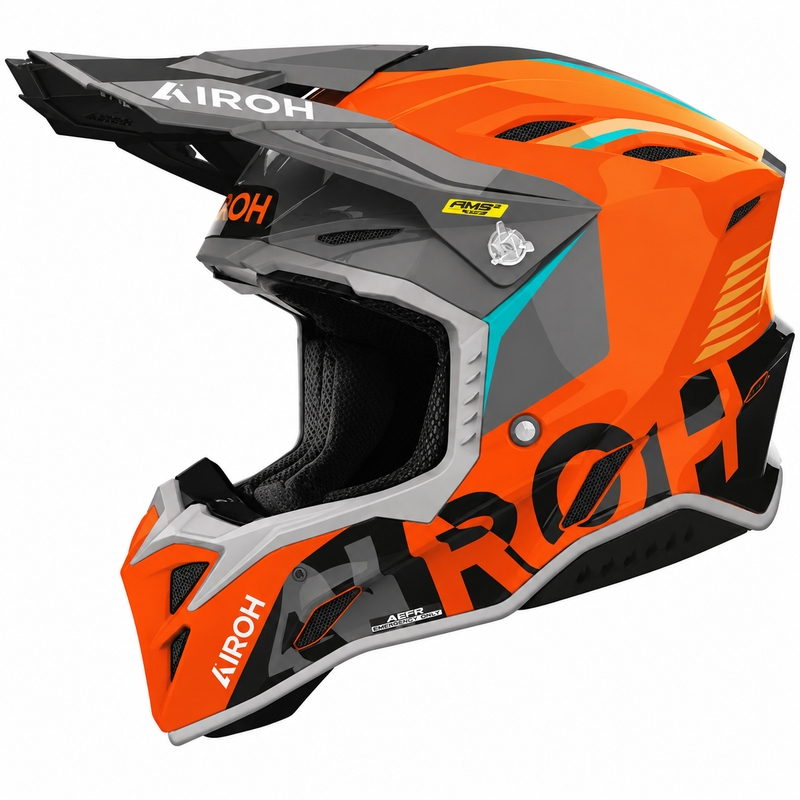 Casco de motocross Airoh Aviator Factory Blame naranja