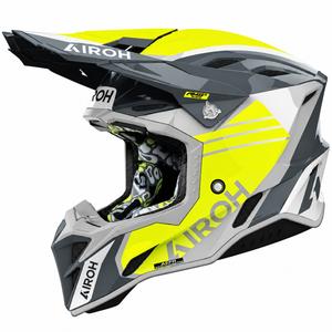 Casco de motocross Airoh Aviator Factory Atlan gris-amarillo