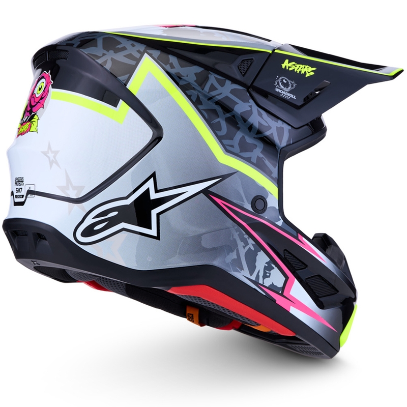 Casco de motocross Alpinestars Supertech S-M7 Blaster Gris-Amarillo Flúor