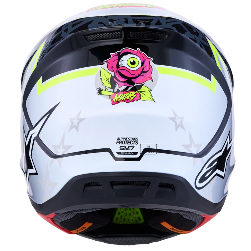 Casco de motocross Alpinestars Supertech S-M7 Blaster Gris-Amarillo Flúor