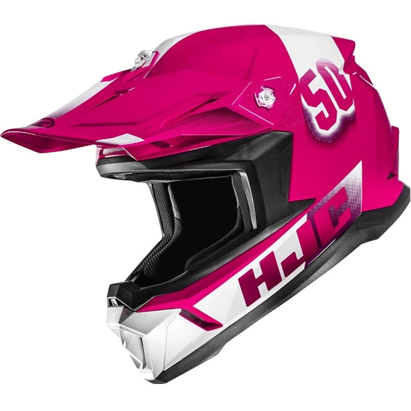 Casco de motocross infantil HJC Y50 rosa-blanco