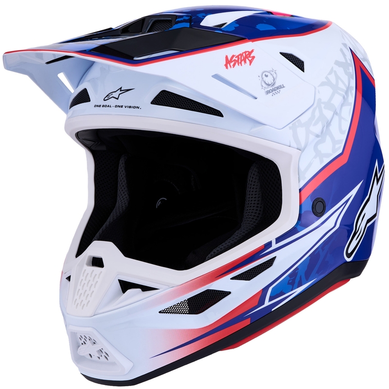 Casco de motocross Alpinestars Supertech S-M7 Blaster blanco-azul