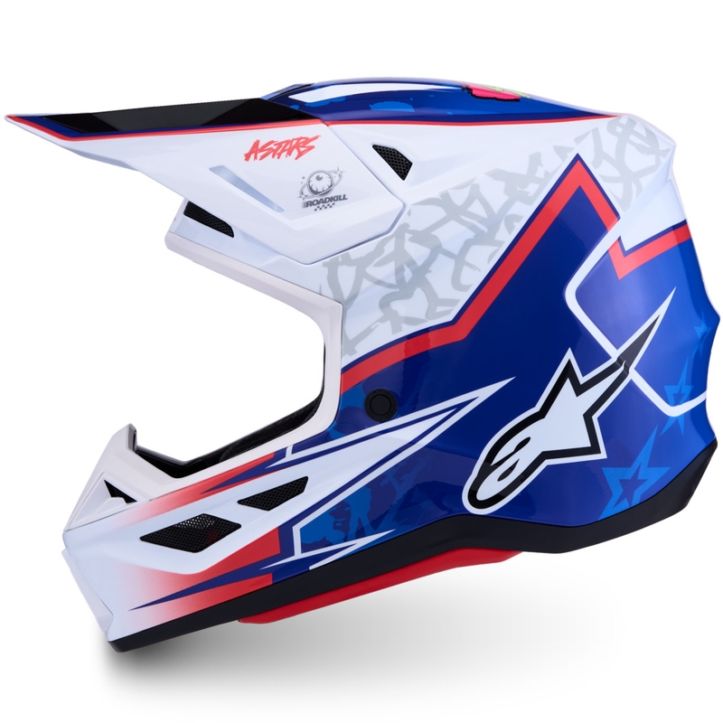 Casco de motocross Alpinestars Supertech S-M7 Blaster blanco-azul