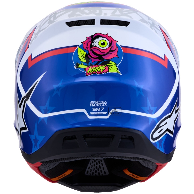 Casco de motocross Alpinestars Supertech S-M7 Blaster blanco-azul
