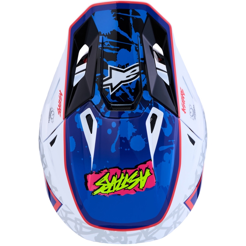 Casco de motocross Alpinestars Supertech S-M7 Blaster blanco-azul