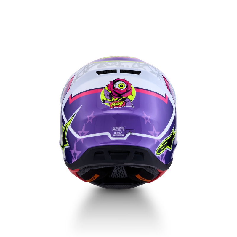 Casco de motocross Alpinestars Supertech S-M7 Blaster morado-blanco