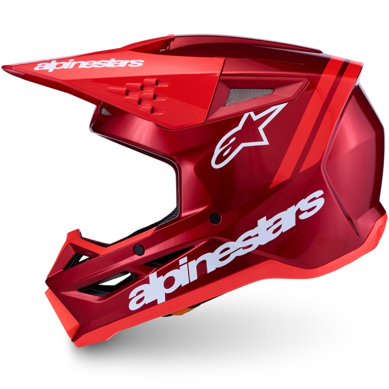 Casco de motocross Alpinestars S-M3 Radium rojo flúor-blanco