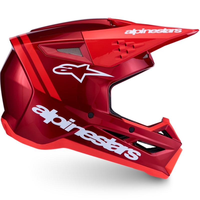 Casco de motocross Alpinestars S-M3 Radium rojo flúor-blanco