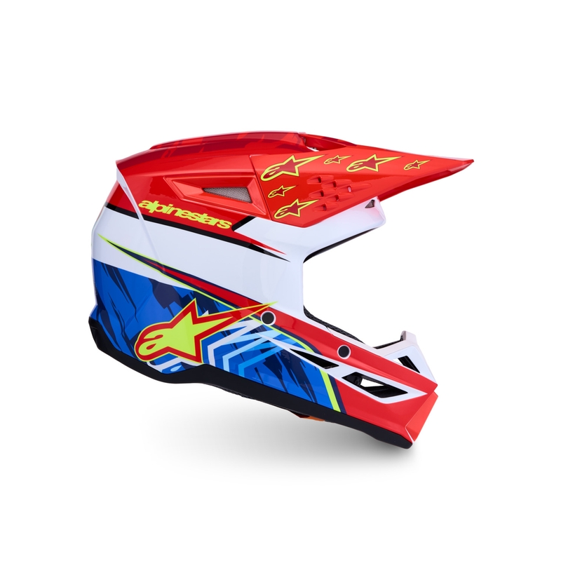 Casco de motocross Alpinestars S-M3 Falcon rojo flúor-blanco