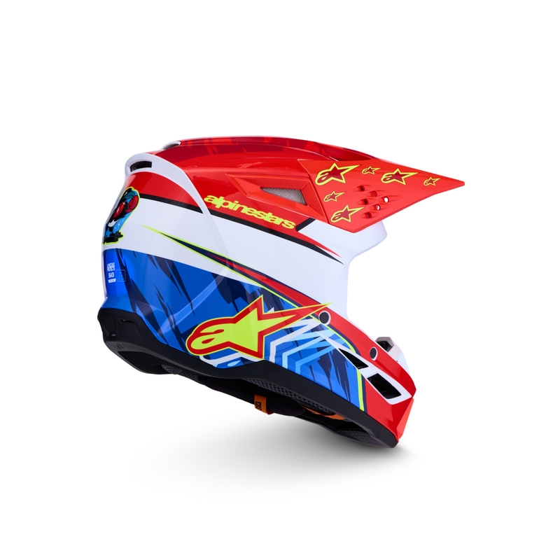 Casco de motocross Alpinestars S-M3 Falcon rojo flúor-blanco