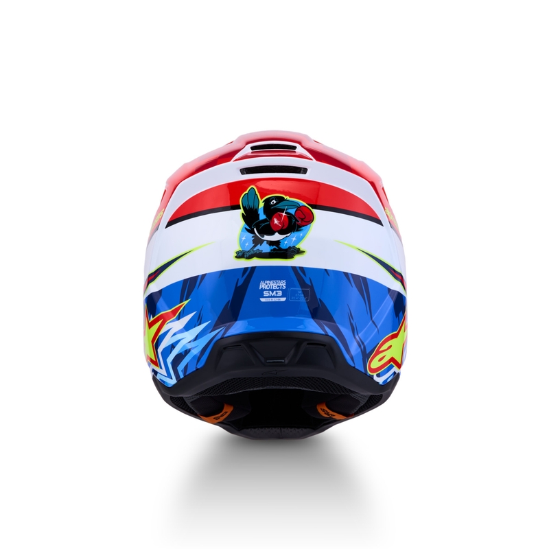 Casco de motocross Alpinestars S-M3 Falcon rojo flúor-blanco