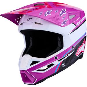 Casco de motocross Alpinestars S-M3 Falcon morado-blanco-rosa flúor