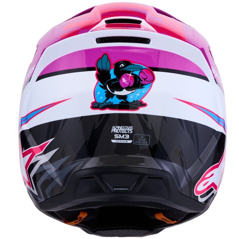 Casco de motocross Alpinestars S-M3 Falcon morado-blanco-rosa flúor