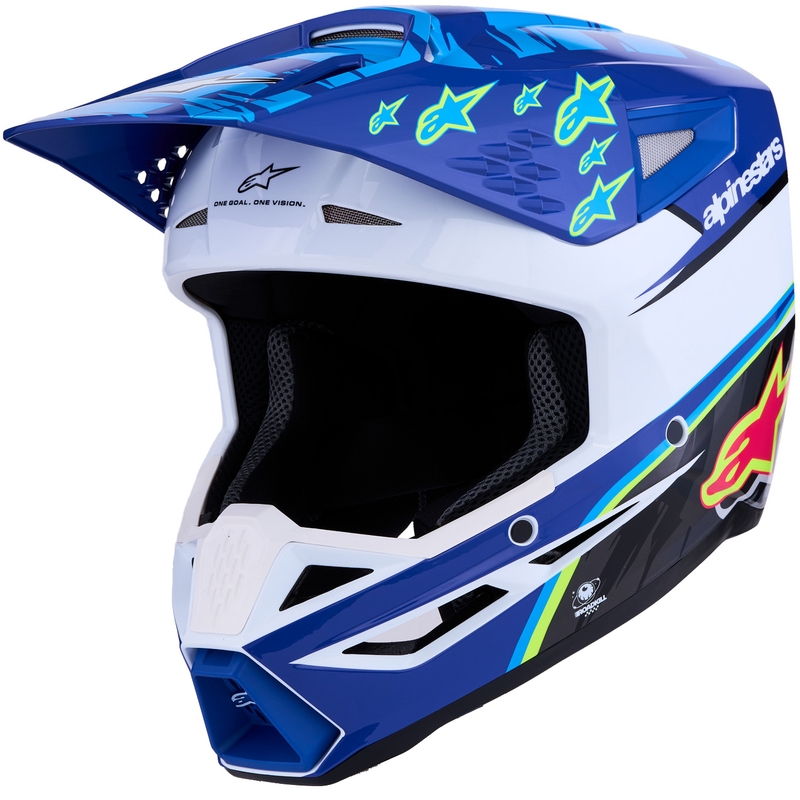 Casco de motocross Alpinestars S-M3 Falcon azul-blanco-negro