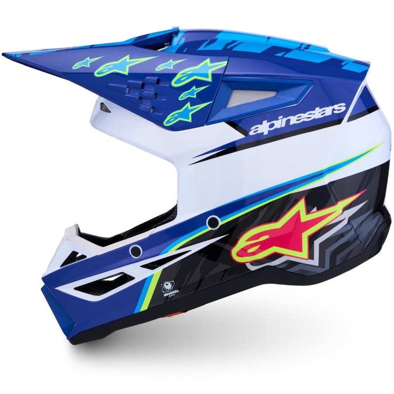 Casco de motocross Alpinestars S-M3 Falcon azul-blanco-negro