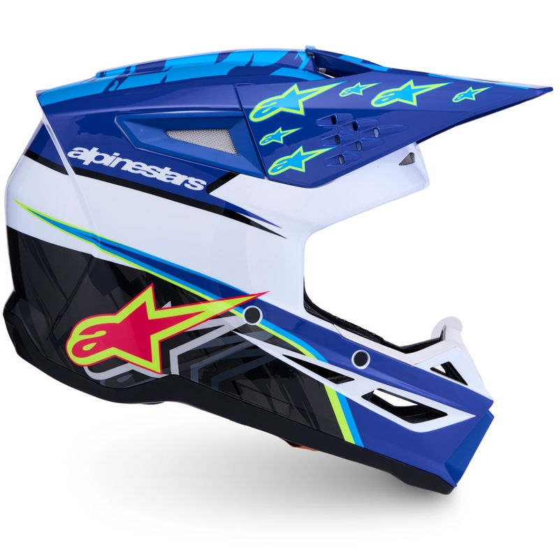 Casco de motocross Alpinestars S-M3 Falcon azul-blanco-negro