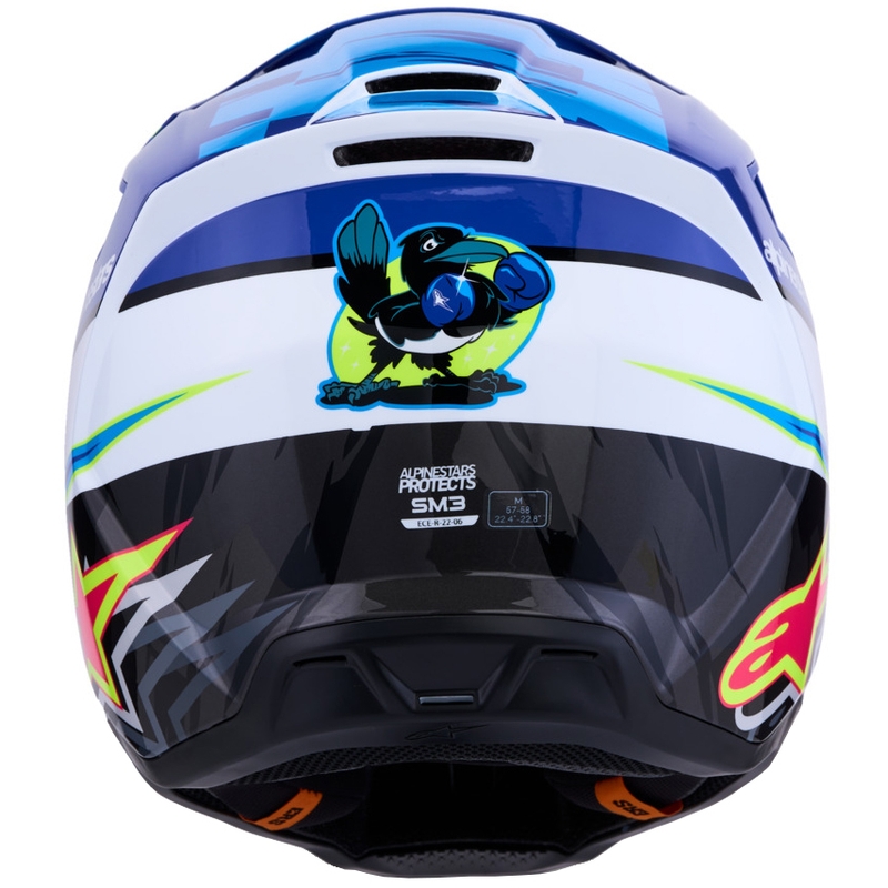 Casco de motocross Alpinestars S-M3 Falcon azul-blanco-negro