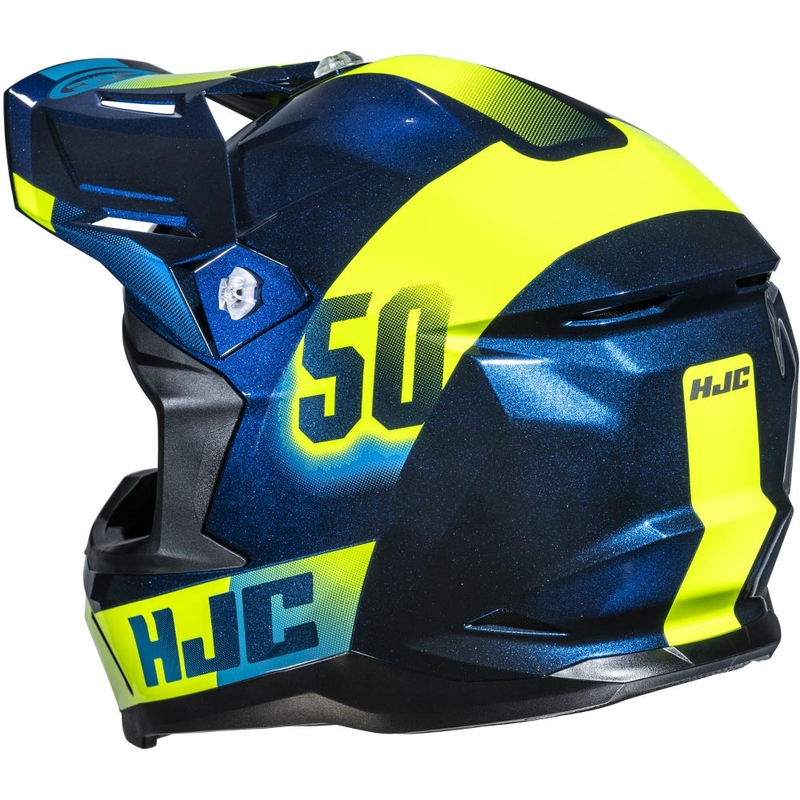 Casco de motocross HJC C50 Dash MC2 azul-amarillo flúor