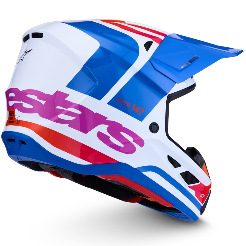 Casco de motocross Alpinestars Supertech S-M7 Core blanco-azul-naranja