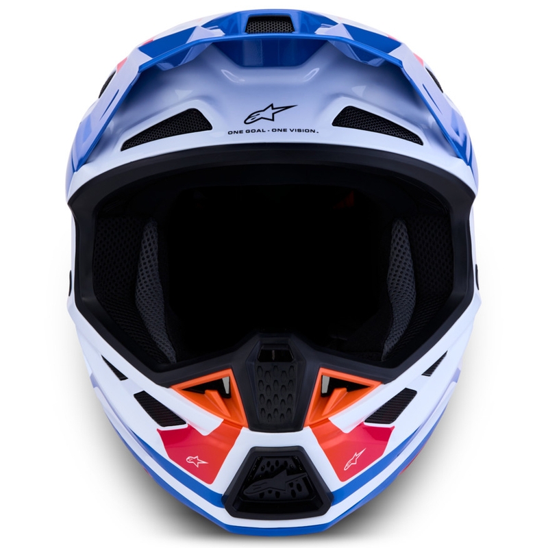 Casco de motocross Alpinestars Supertech S-M7 Core blanco-azul-naranja
