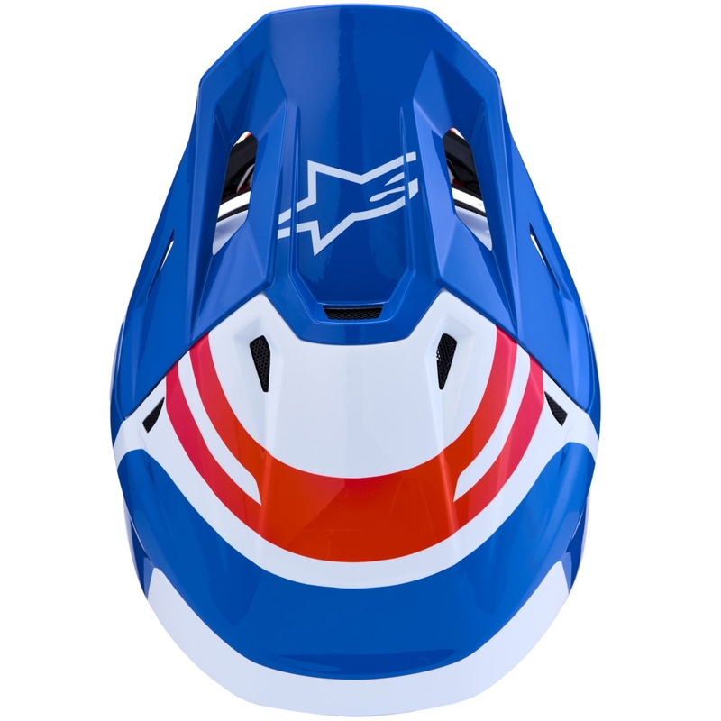 Casco de motocross Alpinestars Supertech S-M7 Core blanco-azul-naranja