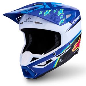 Casco de motocross infantil Alpinestars S-M3 Falcon azul-blanco-negro