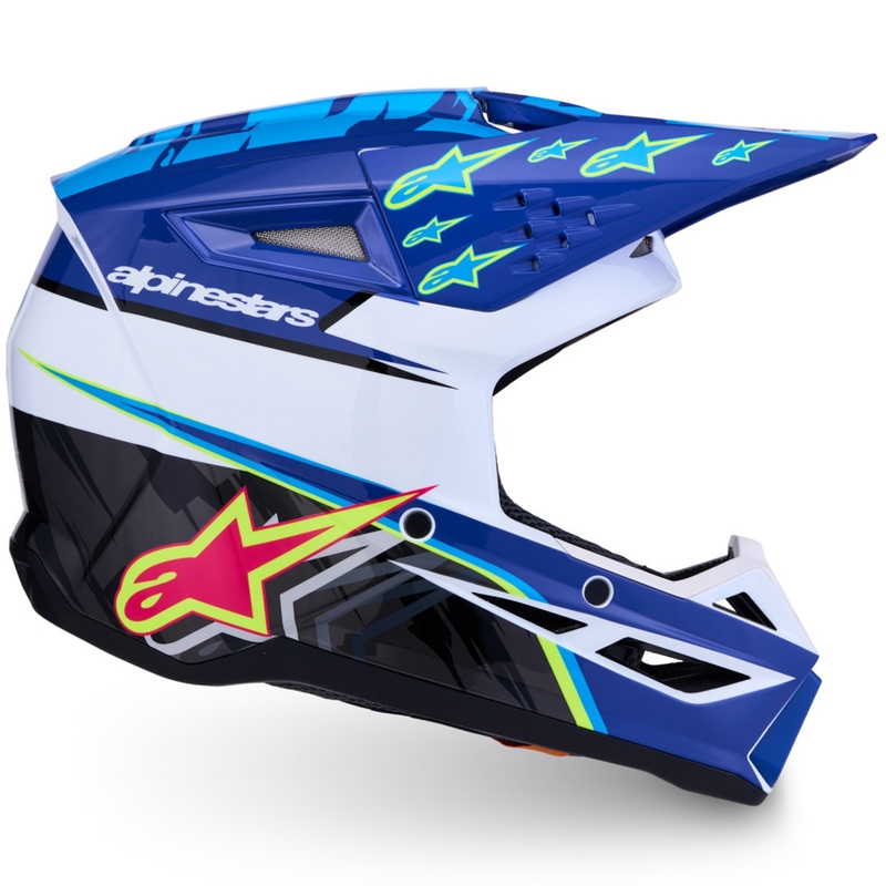 Casco de motocross infantil Alpinestars S-M3 Falcon azul-blanco-negro