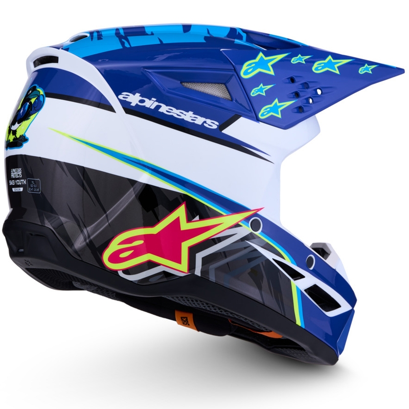 Casco de motocross infantil Alpinestars S-M3 Falcon azul-blanco-negro