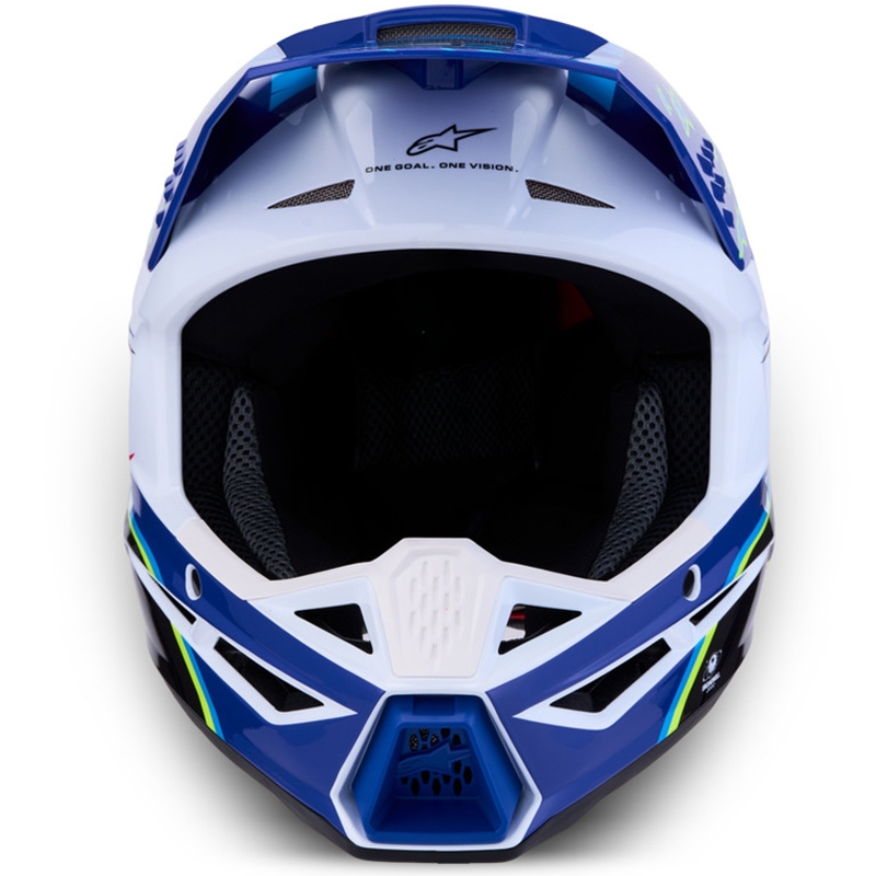 Casco de motocross infantil Alpinestars S-M3 Falcon azul-blanco-negro