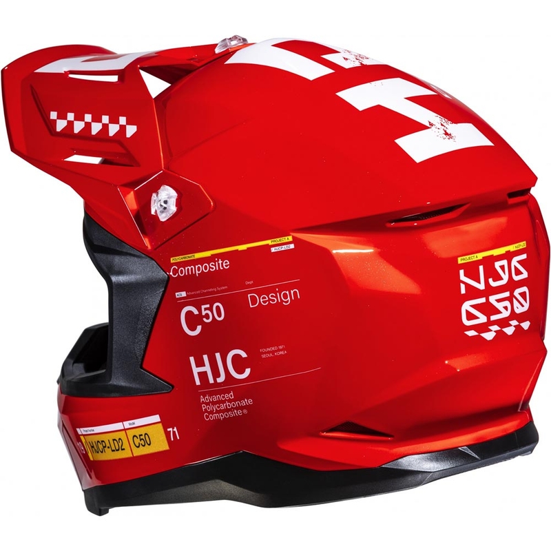 Casco motocross HJC C50 Tagg MC1 rojo
