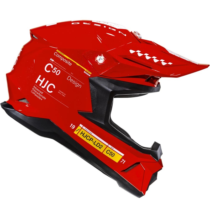 Casco motocross HJC C50 Tagg MC1 rojo