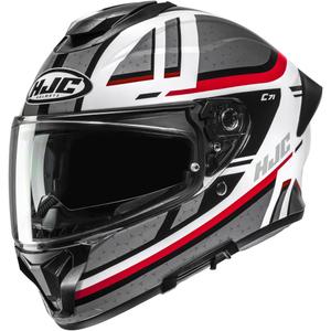 Casco integral de motocicleta HJC C71 Novah MC1 gris-blanco-rojo