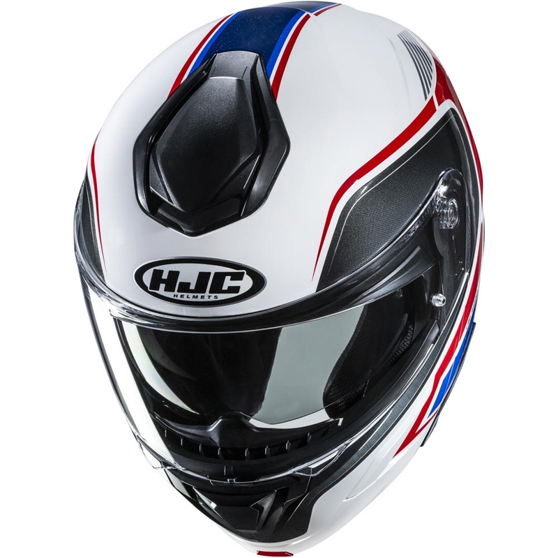 Casco de moto abatible HJC C92 Ragna MC21 blanco-rojo-azul
