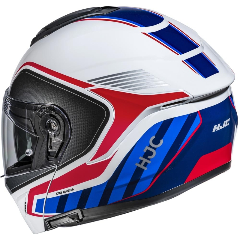 Casco de moto abatible HJC C92 Ragna MC21 blanco-rojo-azul