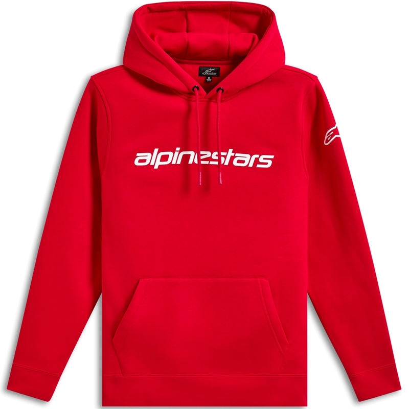 Sudadera con capucha Alpinestars Wordmark 3 roja-blanca