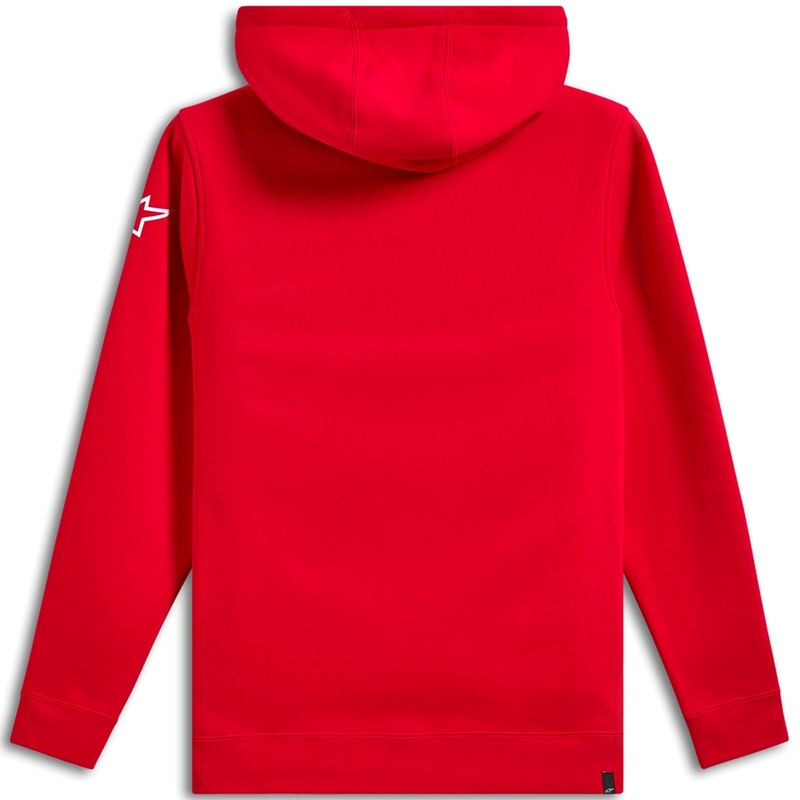 Sudadera con capucha Alpinestars Wordmark 3 roja-blanca