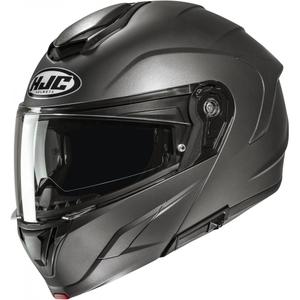 Casco de moto abatible HJC C92 de titanio sólido semimate.