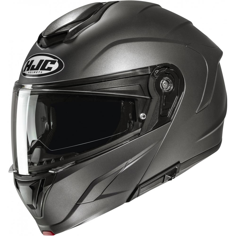 Casco de moto abatible HJC C92 de titanio sólido semimate.