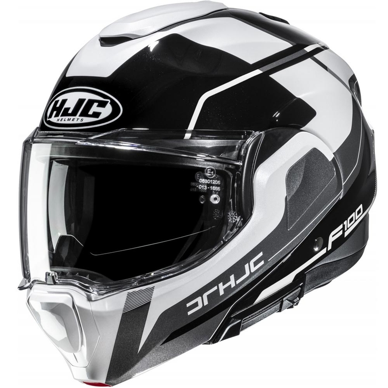 Casco de moto abatible HJC F100 Astra MC5 negro-blanco-gris