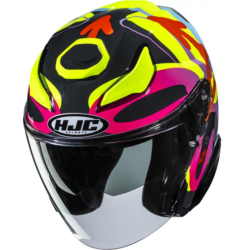Casco de motocicleta abierto HJC F31 Sora MC38 de color negro