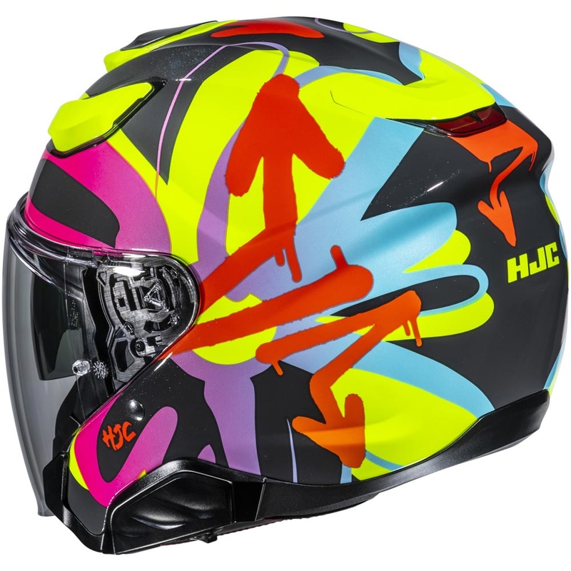 Casco de motocicleta abierto HJC F31 Sora MC38 de color negro