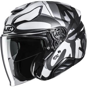 Casco de moto abierto HJC F31 Sora MC5 negro-gris-blanco