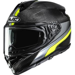 Casco integral de moto HJC F72 Carbon Eos MC3H negro-amarillo flúor