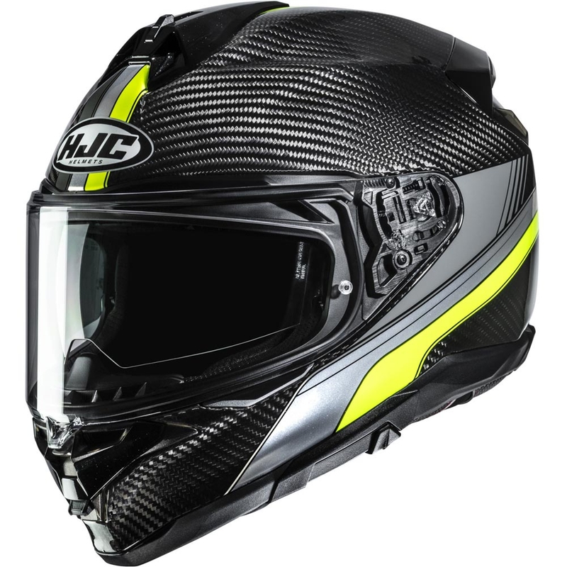 Casco integral de moto HJC F72 Carbon Eos MC3H negro-amarillo flúor