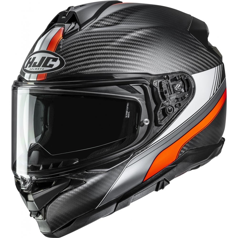 Casco integral de moto HJC F72 Carbon Eos MC6HSF negro-naranja