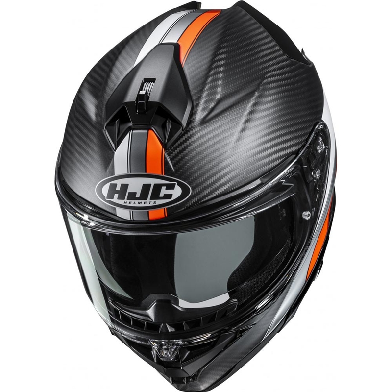 Casco integral de moto HJC F72 Carbon Eos MC6HSF negro-naranja