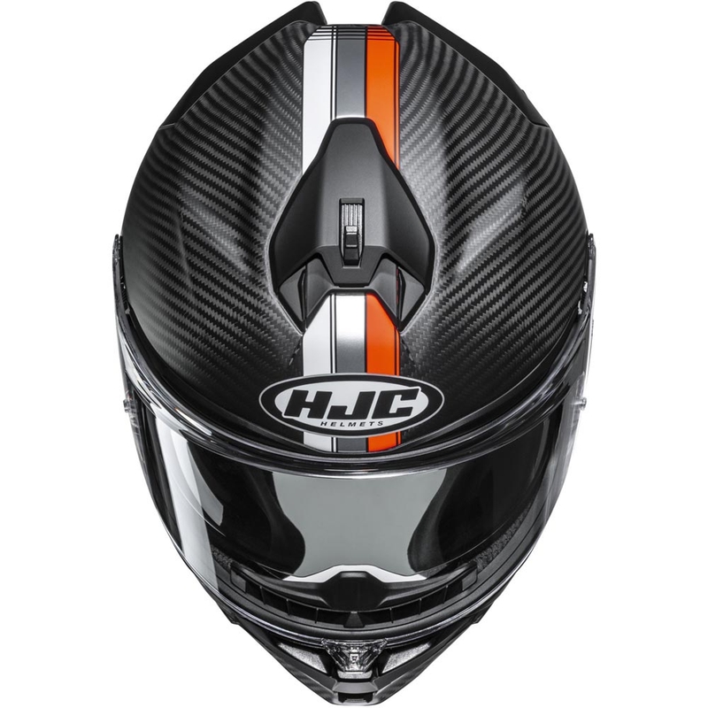 Casco integral de moto HJC F72 Carbon Eos MC6HSF negro-naranja